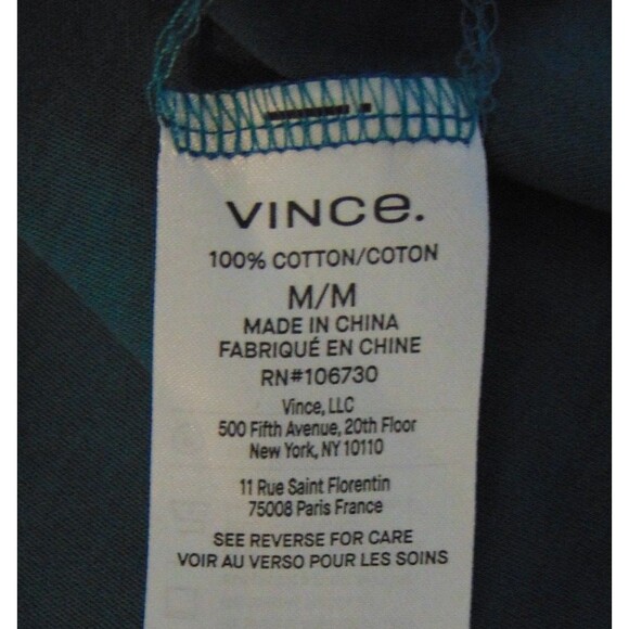 Vince Side-Tie Mini T-Shirt Dress Size Medium Teal Wrap Sarong Lagom Minimalist - Picture 7 of 8